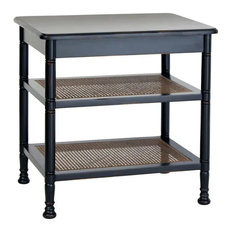 Redford House Wellesley Cane Side Table or Nightstand