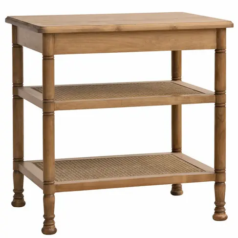Redford House Wellesley Cane Side Table or Nightstand