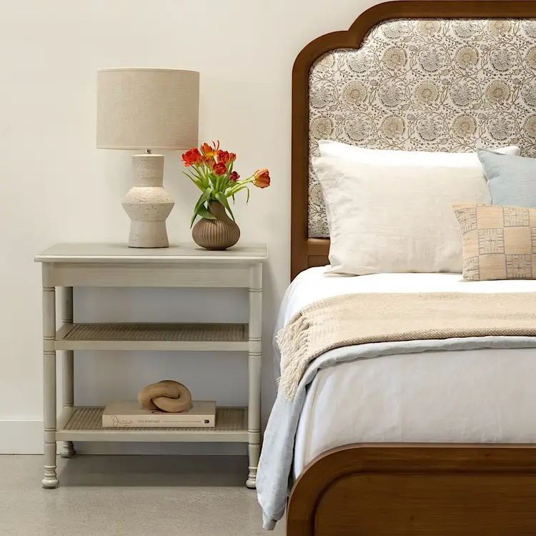 Redford House Wellesley Cane Side Table or Nightstand