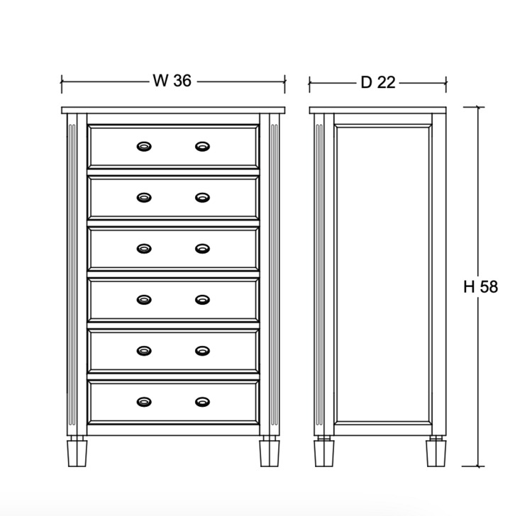 Swedish Style Highboy Dresser