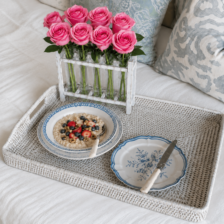 Large Rattan Morning Tray