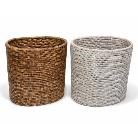 Oval Rattan Waste Basket