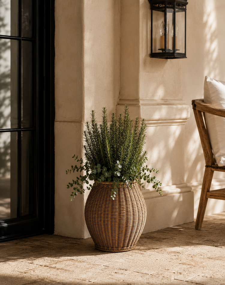 Ellis Outdoor Basket Planter - Weather-Resistant
