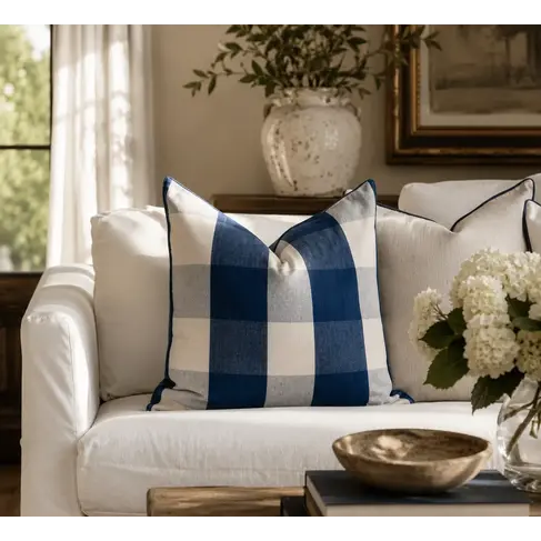 Large Check Cushion