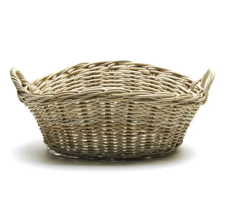 Highside Oval Basket with Handles, rattan