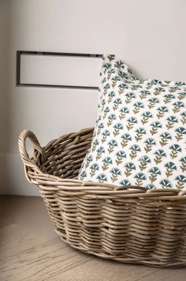 Highside Oval Basket with Handles, rattan