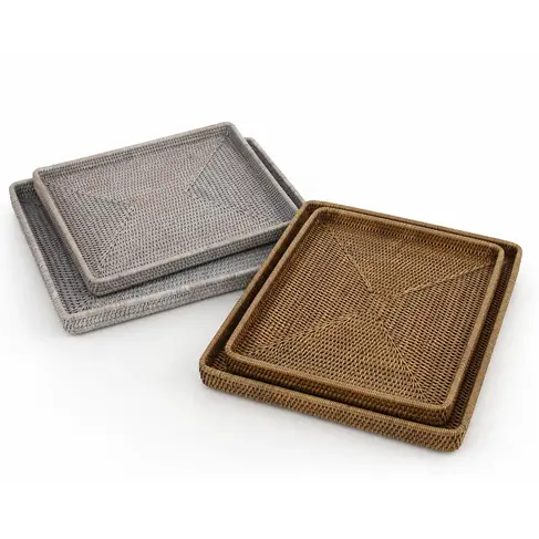 Shallow Rattan Tray