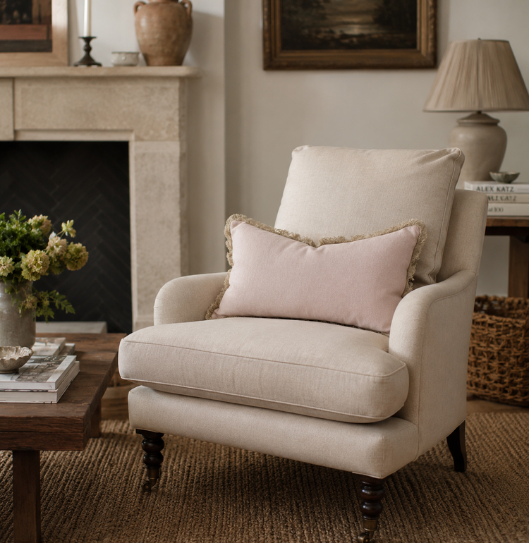 Bérengère Leroy Bérengère Leroy Capri Linen Cushion - Rose Lumbar