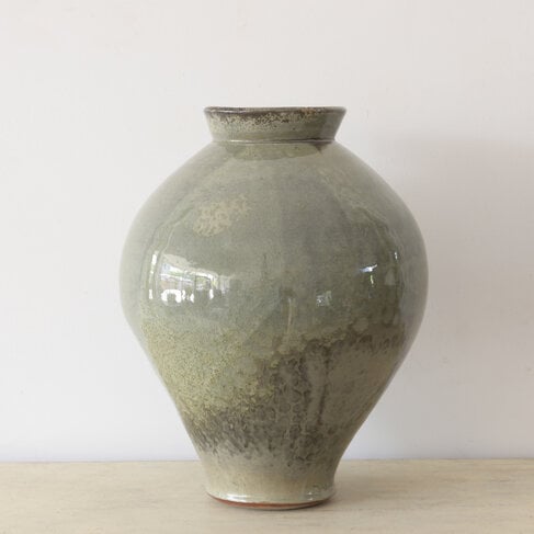 Christer Myrberg Large Celadon Tapered Vase