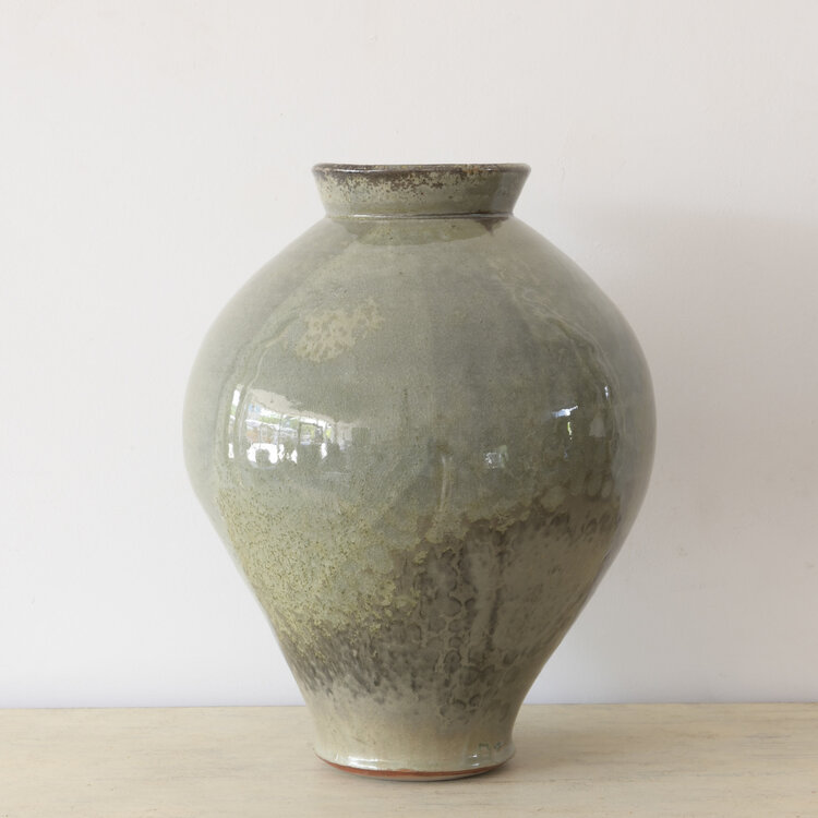 Christer Myrberg Large Celadon Tapered Vase