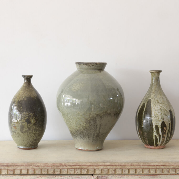 Christer Myrberg Dark Shino Plum Bottle Vase