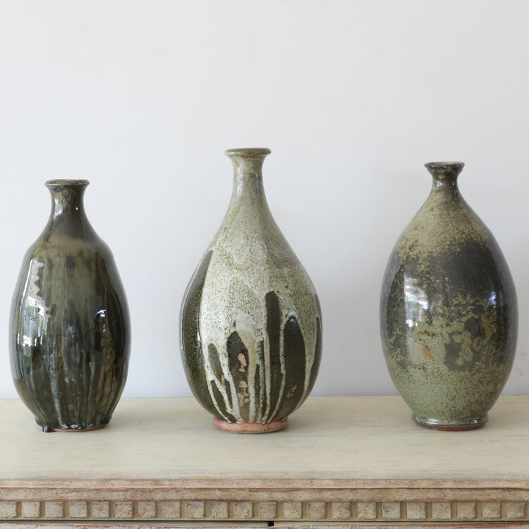 Christer Myrberg Celadon & Shino Bottle Vase