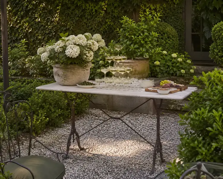 Antique French Marble Top Garden or Conservatory Table