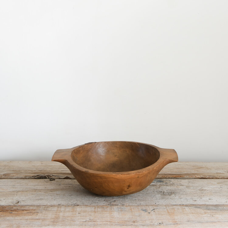 Antique Wooden Dough Bowl Large
