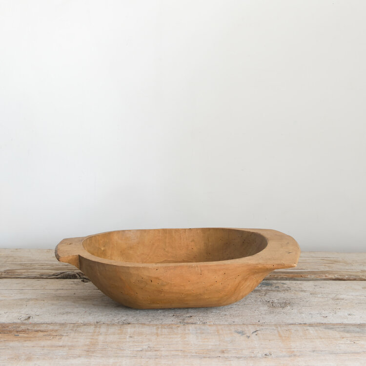 Antique Wooden Dough Bowl Large