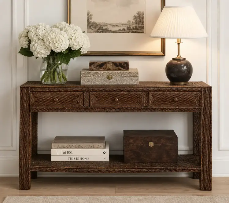 Rattan Console Table