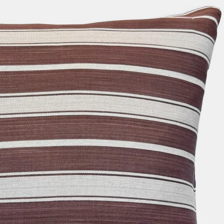 Brown & Ecru Stripe Cushion