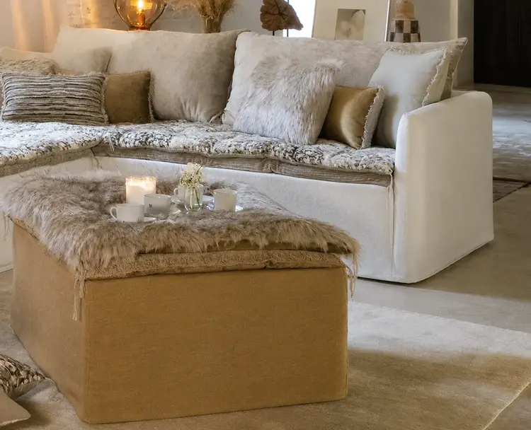 Bérengère Leroy Endless Nights Linen Ottoman Pouf