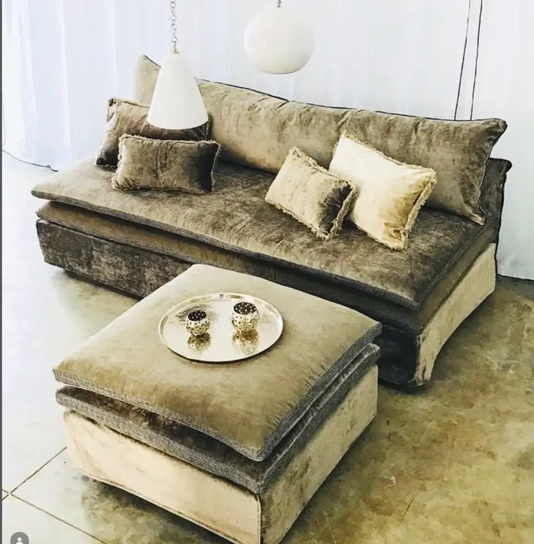 Bérengère Leroy Endless Nights Linen Ottoman Pouf