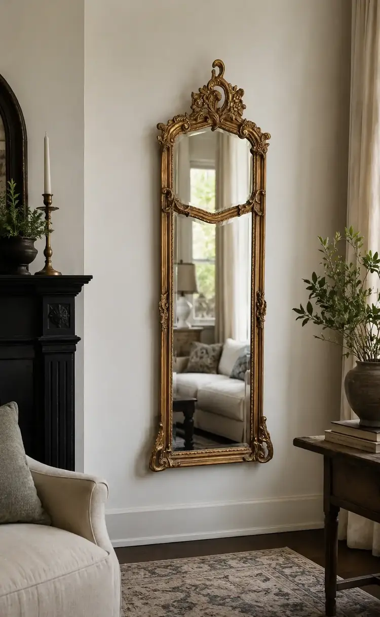 Julien Mirror with Cartouche Crown