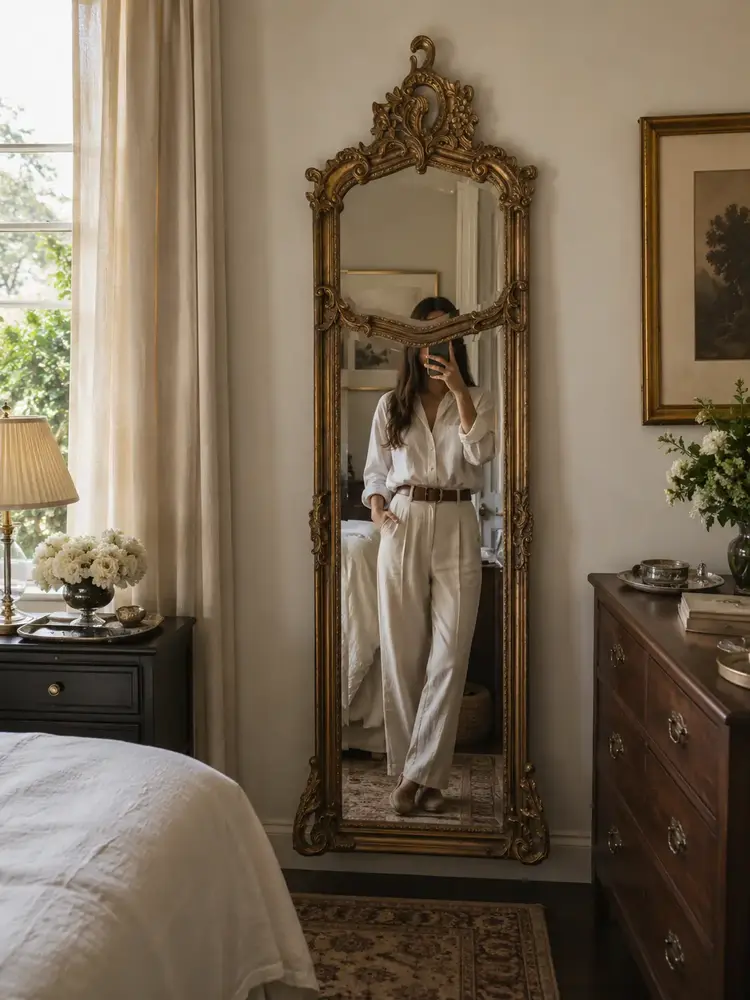 Julien Mirror with Cartouche Crown