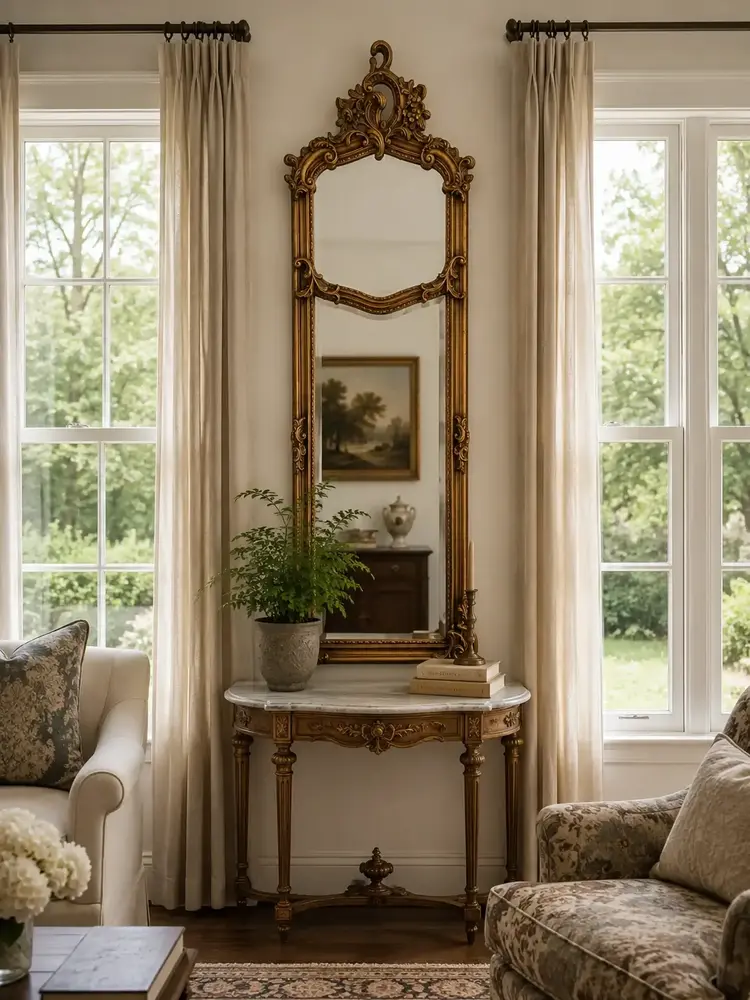 Julien Mirror with Cartouche Crown