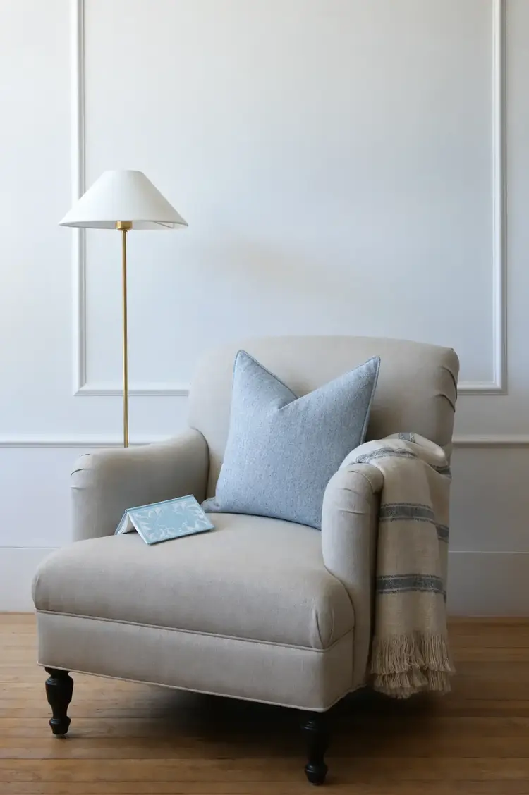 Judd Belgian Cushion in Blue