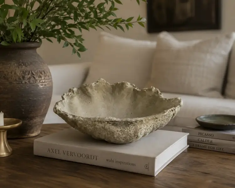 Clam Shell in Cast Concrete, 9"