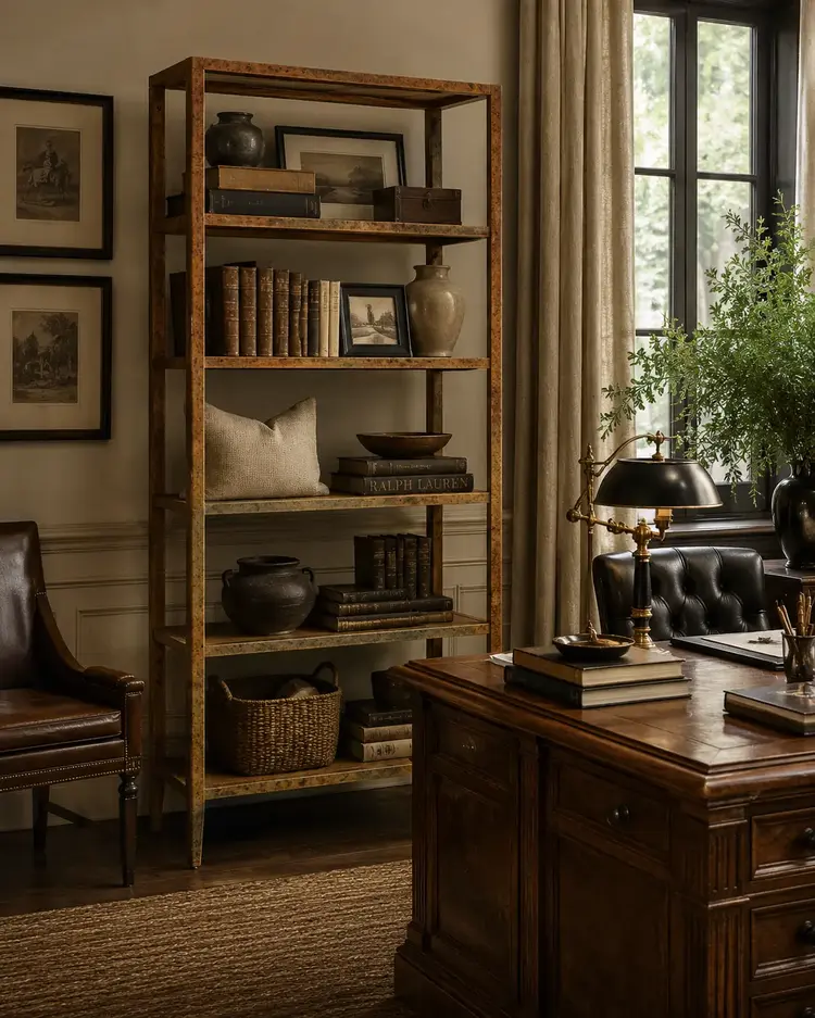 Amara Bookcase - Poplar Burl & Cane