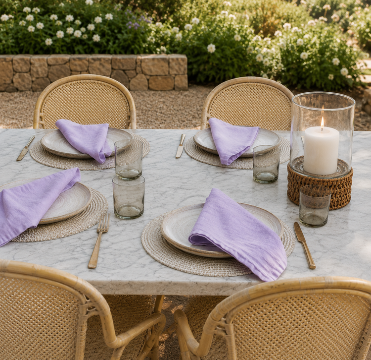 French Linen Napkins in Lilac (set of 6)