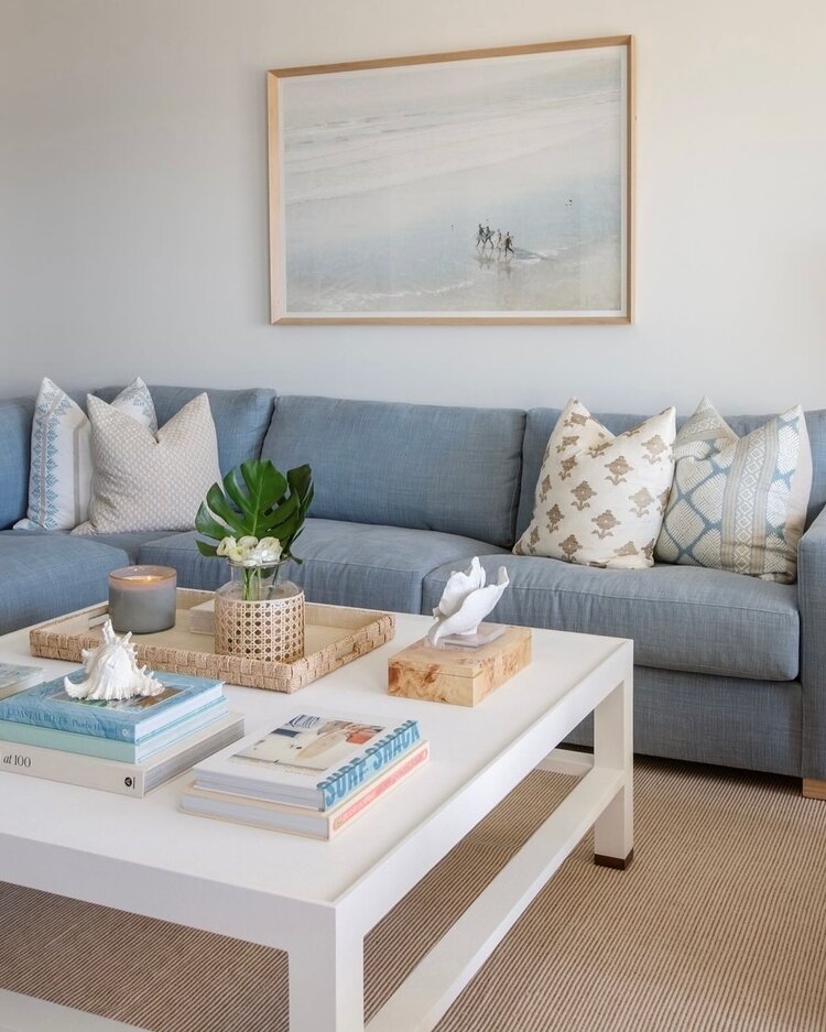 Jarin Coffee Table in Faux Belgian Linen