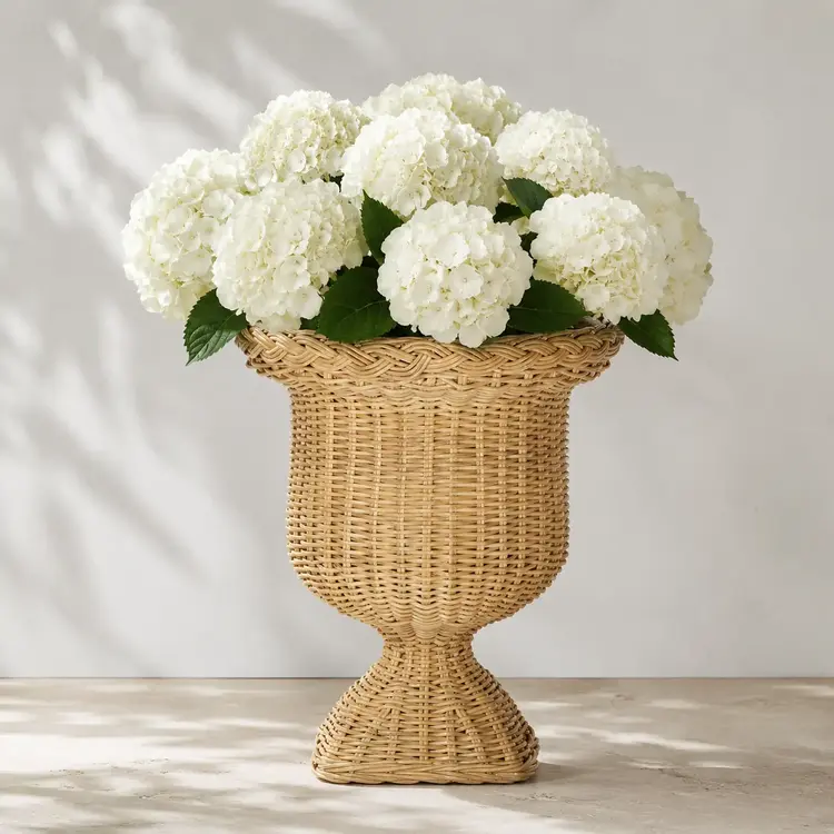 Fitrit Rattan Urn Planter & Pedestal Stand Option