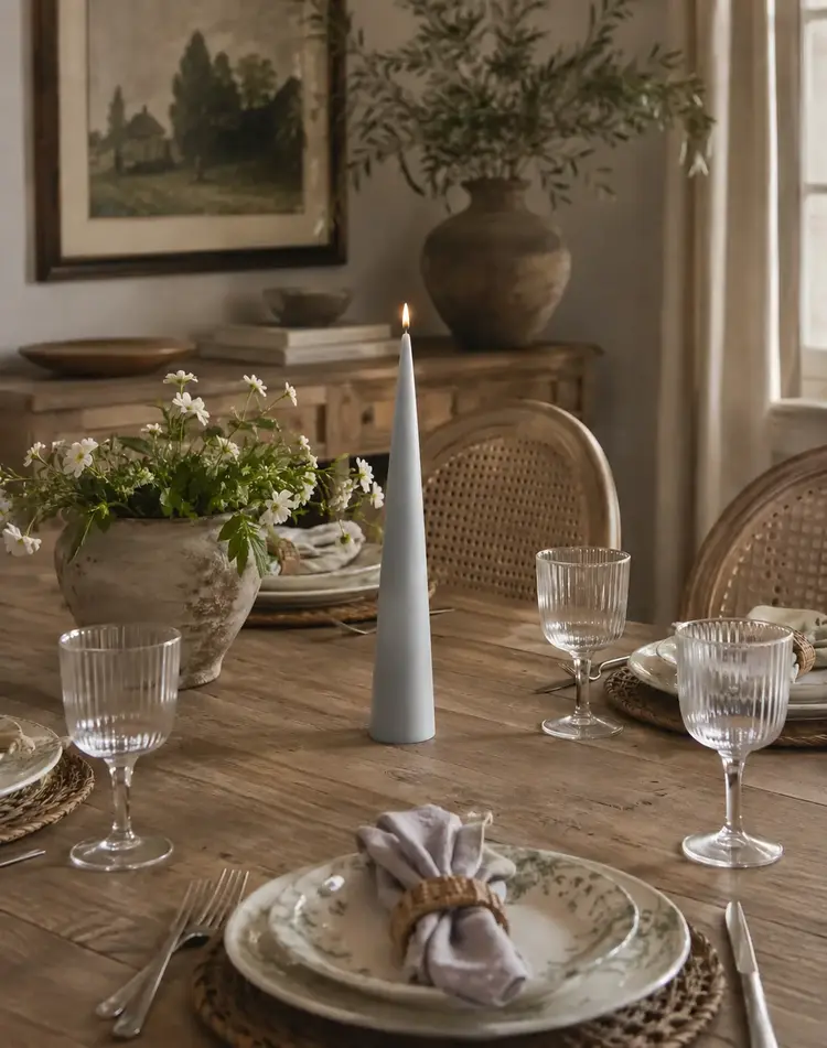 Ester & Erik Cone Candle in Light Grey