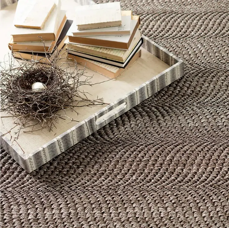 Sisal Wave Woven Rug in Greige