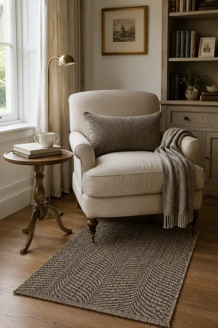 Sisal Wave Woven Rug in Greige