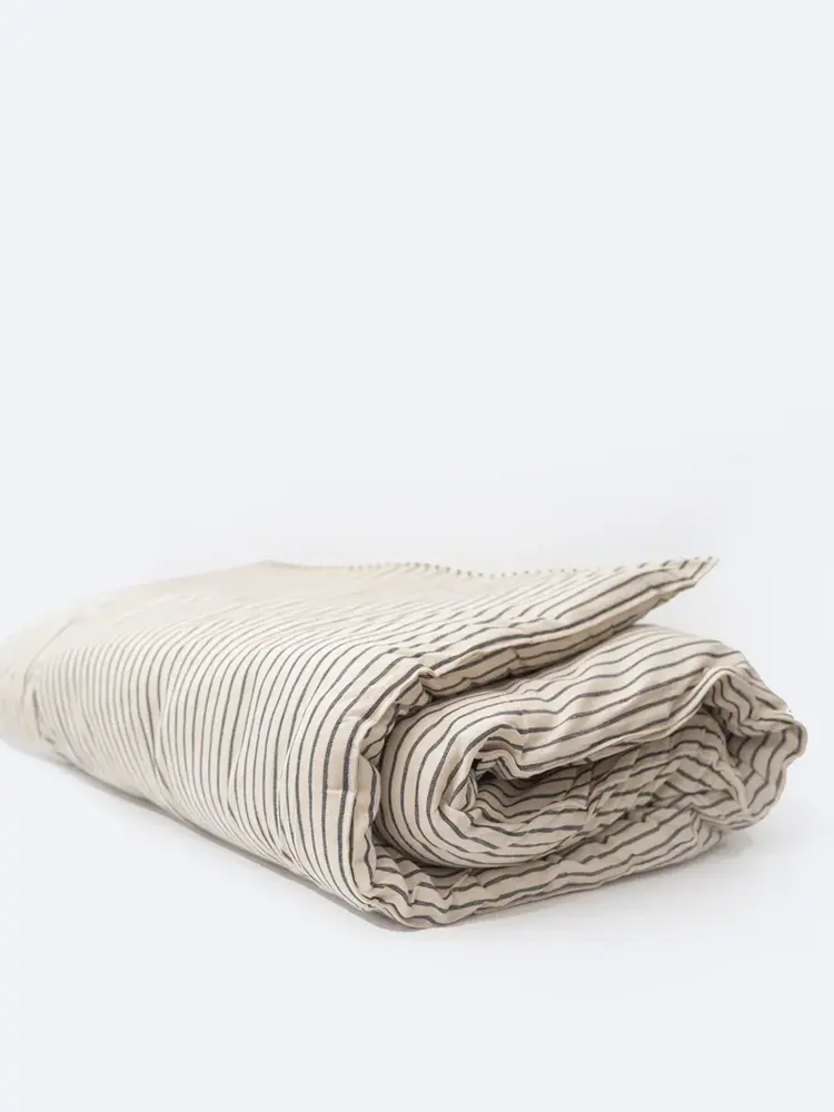 Overlay Mattress with Removable Cover in Black & White Stripe