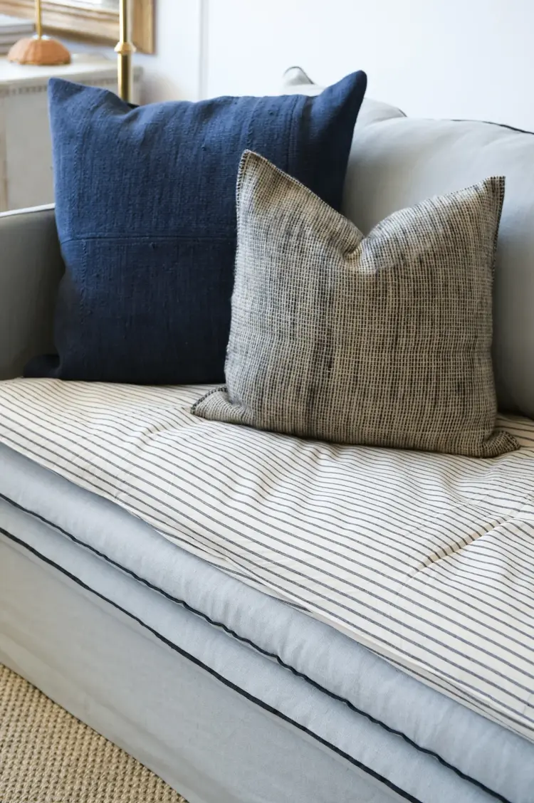 Tufted Overlay Mattress or Sofa Topper with Black Piping