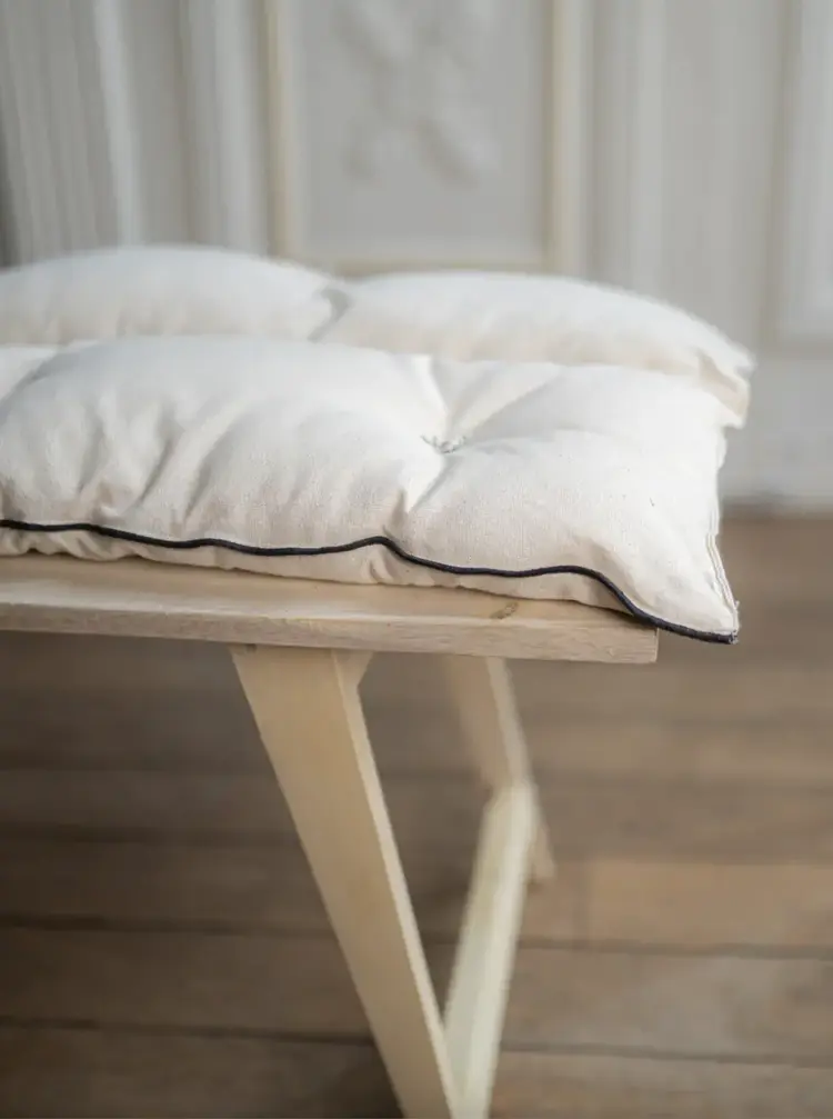 Tufted Overlay Mattress or Sofa Topper with Black Piping