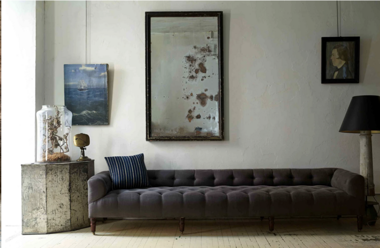 John Derian Upholstered Tufted Field Bench by John Derian