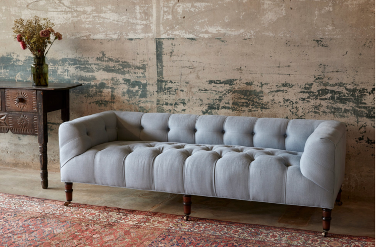 John Derian Upholstered Tufted Field Bench by John Derian
