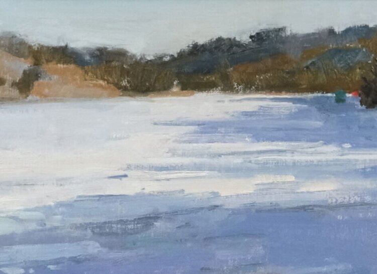 'Ice Fishing In The Shadows' painting by Maria Josenhans