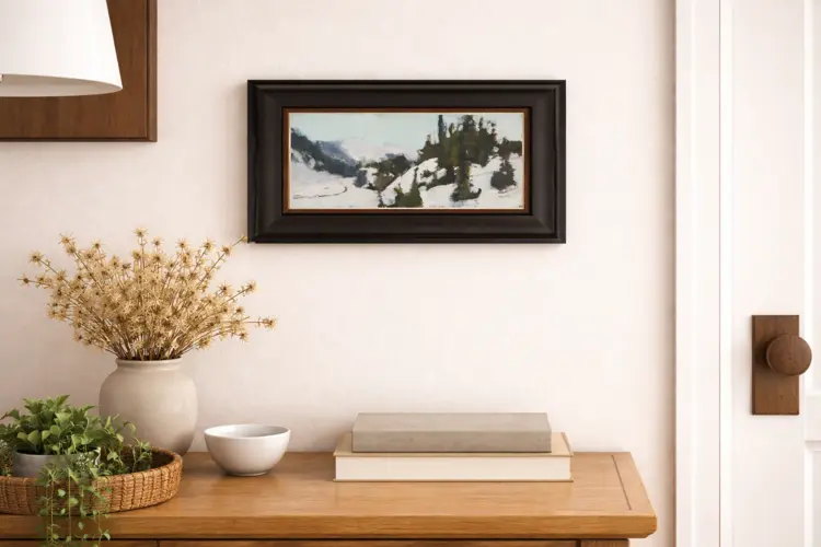 Baker Backcountry oil painting, framed