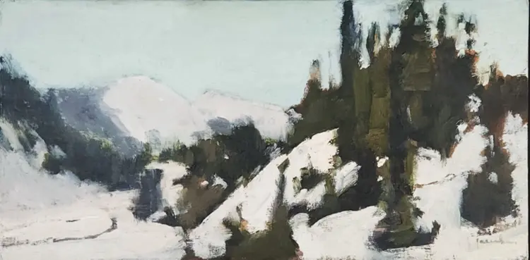 Baker Backcountry oil painting, framed