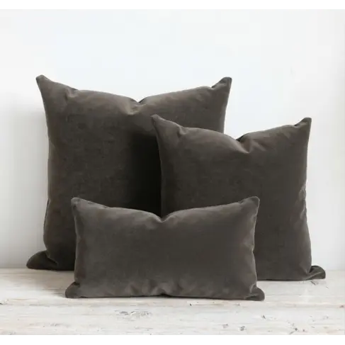 Emile Velvet Cushion in Chocolate