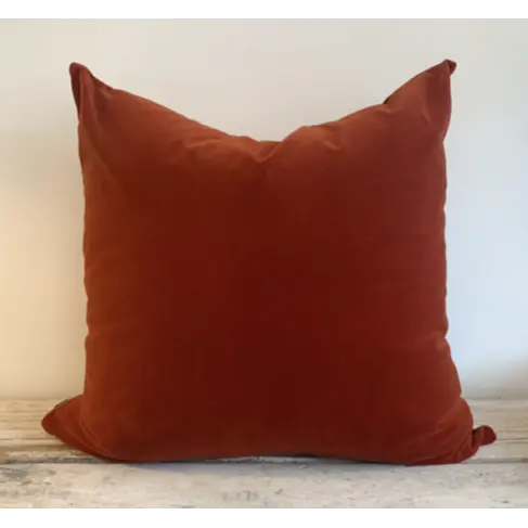 Emile Velvet Cushion in Burnt Orange 24x24"