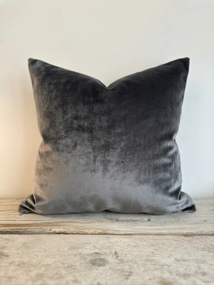 Musa Velvet Cushion in Silver 20x20"