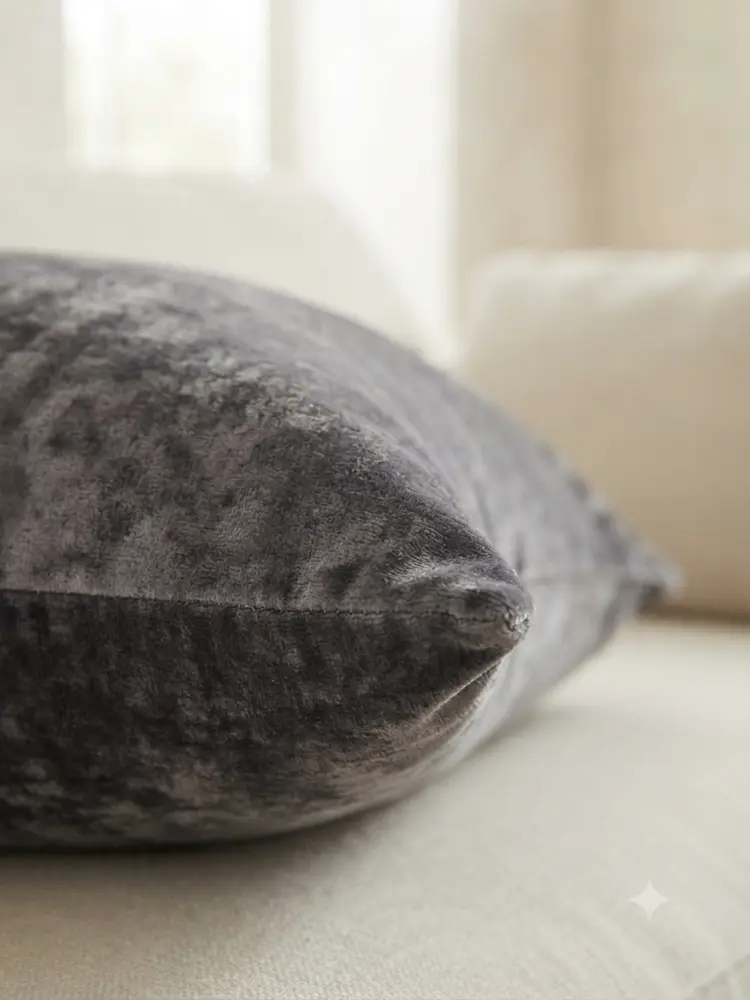 Musa Velvet Cushion in Silver 20x20"