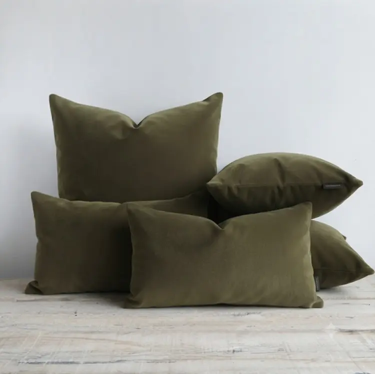 Liaison Velvet Cushion in Moss