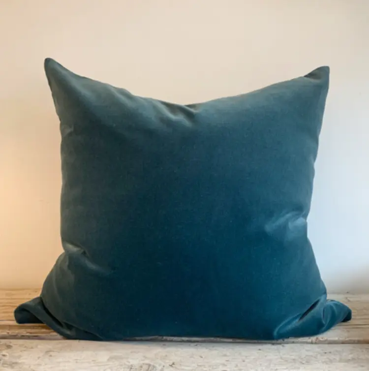 Liaison Velvet Cushion in Ocean Blue