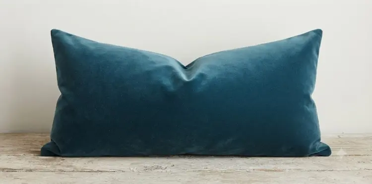 Liaison Velvet Cushion in Ocean Blue